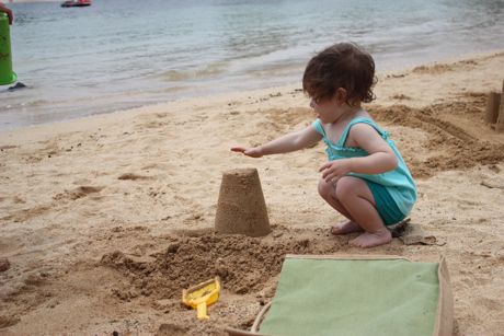Mommy, you know what's better than building a sand castle?