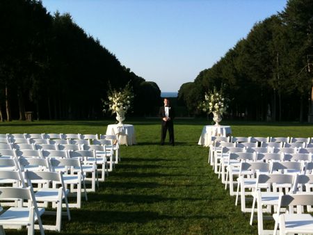 Not a bad setup for a wedding, eh? (Minus the guy in the tux getting in the way...)