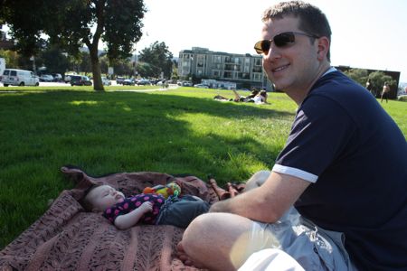 Chillin' with daddy at Fort Mason