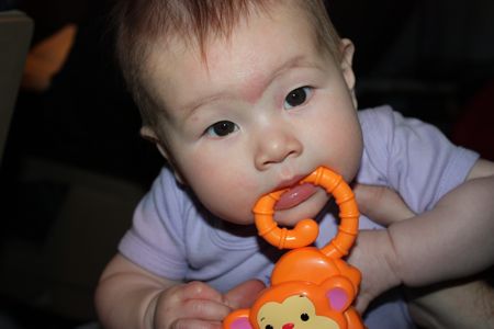 My nanny, Megan, gave me this cool toy for the plane ride - I really enjoyed gnawing on it. Thanks Megan!