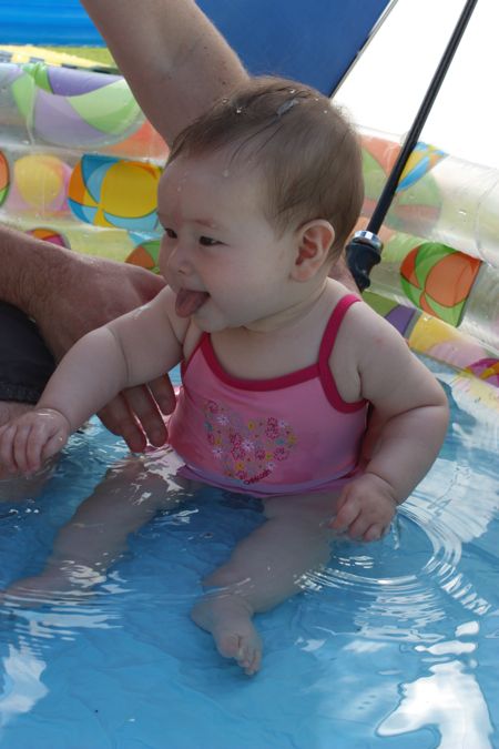 Things went better after I found a suit that fit - I had great fun playing in the pool in the backyard.