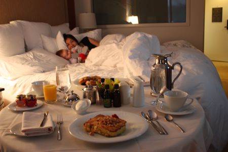 Breakfast in bed for mommy - even though I have breakfast in bed all the time, apparently when you are mommy's age it is quite special...
