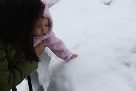 Mommy introducing Maile to "snow"...