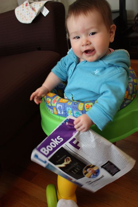Hey Daddy, can I read the new Entertainment Weekly? (Dad note: how can I say no to that face??)