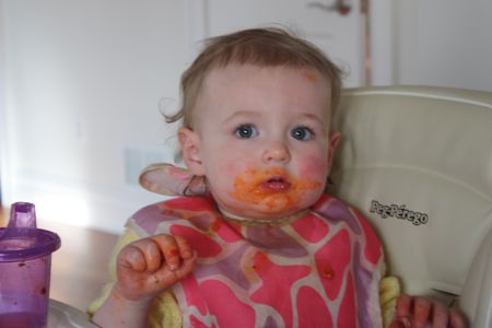 ... as you can see, she is already an expert at the eating thing!