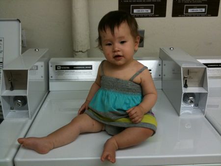 First, I helped daddy do the laundry...