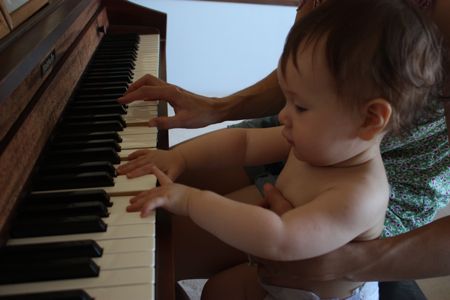 My first piano lesson with mommy - she said I did a wonderful job!