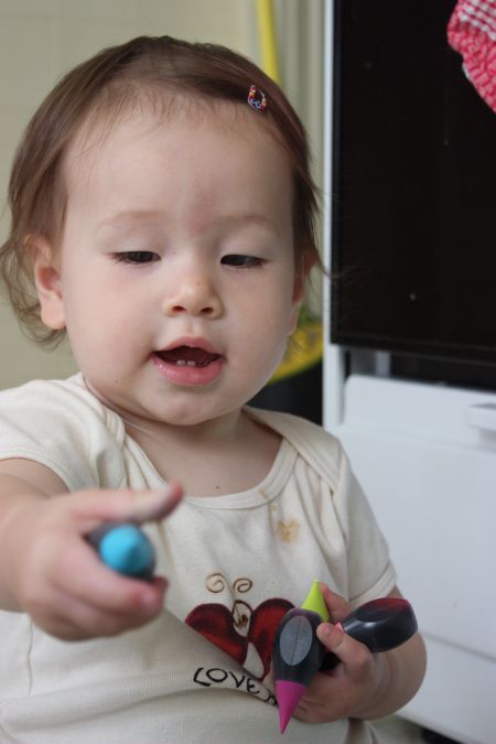 On Sunday, I helped Mommy make me and Hannah homemade playdoh. And by help, I mean I played with the food color while she made the dough...