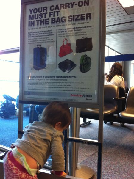 Airport security is getting a little ridiculous - can you believe they made us check to see if Maile was an okay size for carry on?