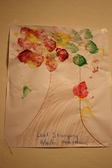 Leaf Stamping - Maile was more down with this one...