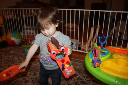 Daddy: Hey Maile, how many of those door hangers you think you can pump out a day? Maile: The feathers can be tricky, it can take a few hours, including time for naps and everything. Daddy: Okay, well, get crackin' we have lots of holiday gifts to bang out...