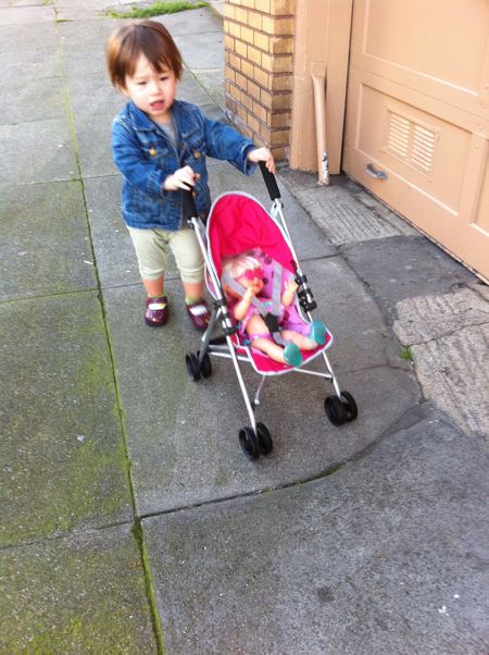 Dolly B and me making our way to the park...