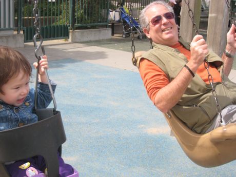 I went swinging with Grandpa ... 