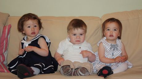 Maile, Jake and Sophie all dressed up in their Easter best