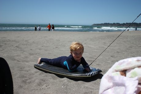 This is Zeb on his boogie board - isn't he dreamy?