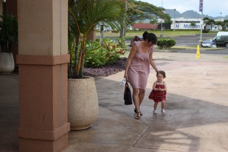 Mommy and me on our way in to church - don't we look pretty?