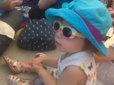 Apparently, Maile wears sunglasses at story time. Diva in training. Sweet.