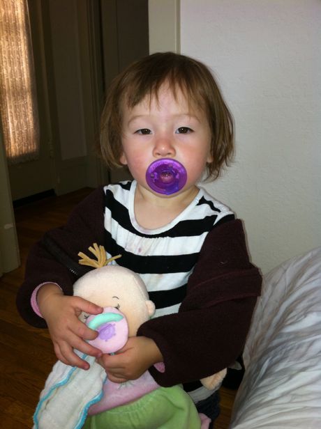 No Maile, just because your dolly will give up her paci, doesn't mean you get to keep yours...