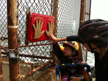 Just like a true San Franciscan I touched Hoppers Hands at the base of the Golden Gate...