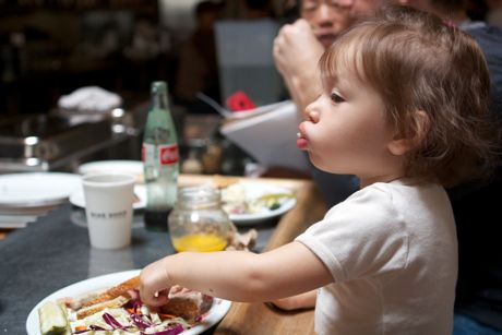 Maile's latest move is to shove as much food in her mouth as possible before swallowing - hence the full cheeks. Hopefully, this too is a phase...