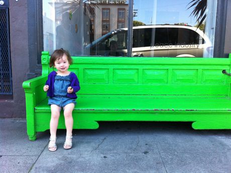 Just a girl on a bench