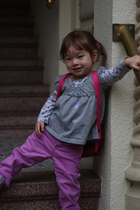 And to really blow your mind, here she is on her very first day of school in 2011. Wow.