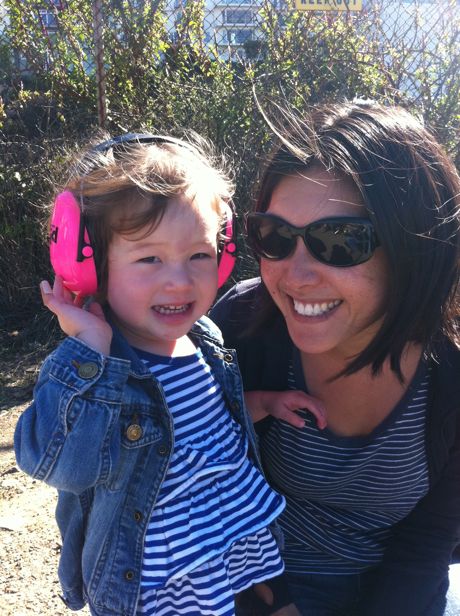 Maile proudly rocked her pink ear guards ...