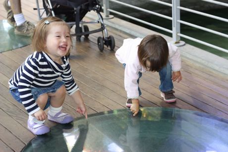 The floor was see through! I asked Daddy if we could set that up at home and he said he would work on it!