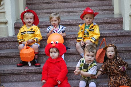 Firemen, sailor, golfer, leopard, Elmo, oh my!