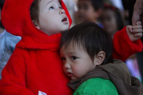 One little boy came running up to Maile and gave her a big hug - turns out he thought she was the real Elmo!