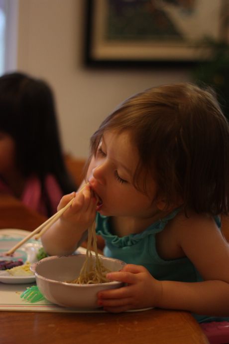 Noodles with chopsticks (my skills are improving!)