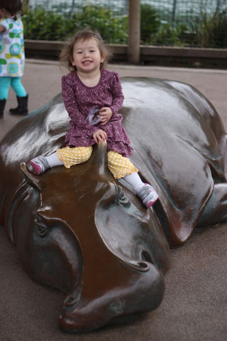 So much fun riding the hippo...