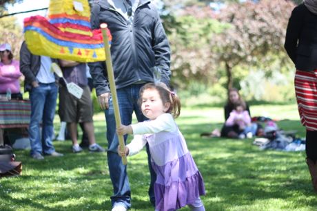 Maile did a pretty good job taking a swing at the pinata!