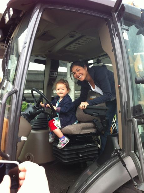 At first, I had Mommy or Daddy come with me on the trucks...