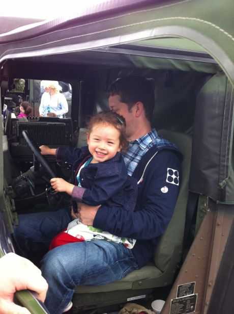 Daddy is a good booster seat that helps me see where I'm going...