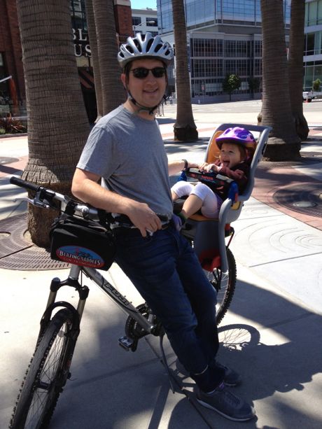 Our annual Father's Day bike ride - for the past couple of years we've rented a bike on Father's Day. It's a nice tradition. Maile thinks that if she pushes my back we'll go faster. I do my best to keep the illusion going!