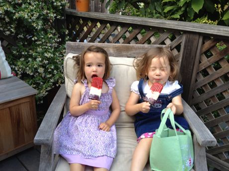 Sophie and her daddy made these great patriotic popsicles