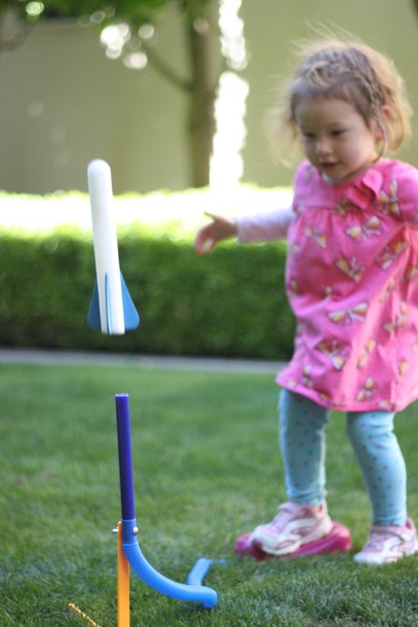 Mommy got a perfect shot of Maile launching the rocket...