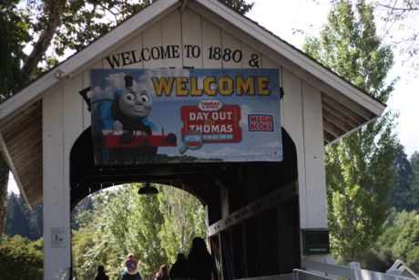 Once a summer the Roaring Camp sets up Thomas the Train - and the kids come from all over!