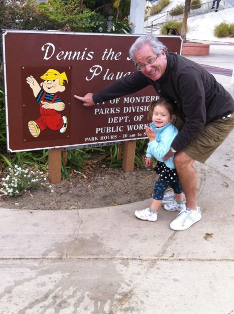 Grandpa Mike went to the Dennis the Menace Playground when he was a little boy - this was a return trip, some 50 years later!