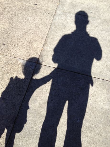 Maile and Daddy shadows (August 2012 - 3 years old)