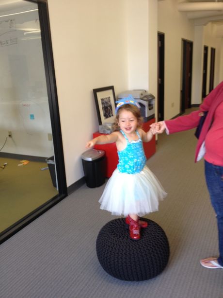 Not the best picture, but wanted you to see the outfit: homemade princess crown, poofy skirt, and, of course, red cowboy boots!