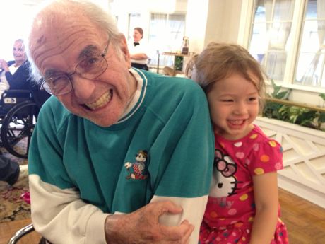 GG Irv and Maile Girl - 90 years apart, but two BIG smiles when they get together!