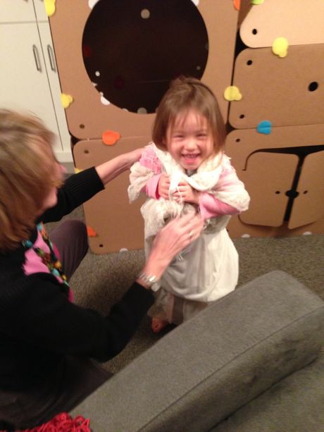 Putting on Great Aunt Bess' Princess Gown