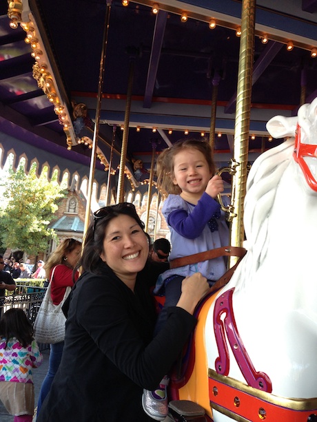 Since Mommy is 36 weeks pregnant, the roller coasters were a no go, but she and Maile still had some quality time on the carousel!