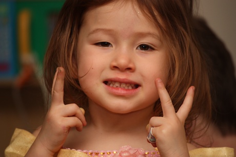 Maile is old enough now that she is picking things up from her Japanese cousins - including the two fingers next to the face for pictures pose.