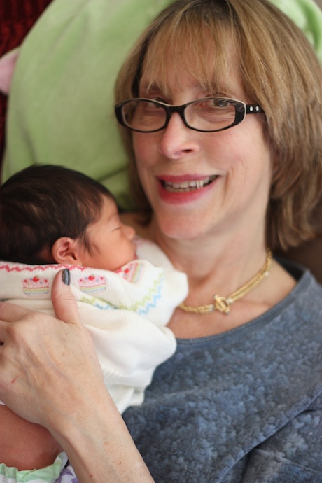 Even though Grandma broke her jaw just a few weeks ago, nothing can hold back that smile!