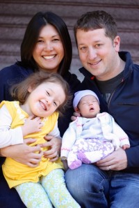 Family Picture, Mommy, Daddy, Maile (3.5) and Lauren (2 weeks)