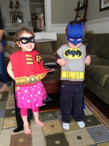Jake and Maile as Batman and Robin! Na-na-na-nah-nah-nah...