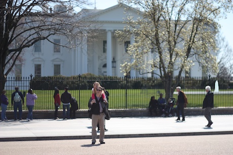 Maile and Daddy out front of The White House